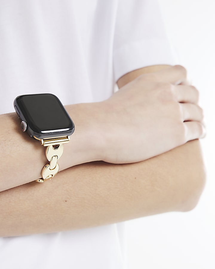 Gold Digital Metal Chain Watch Strap