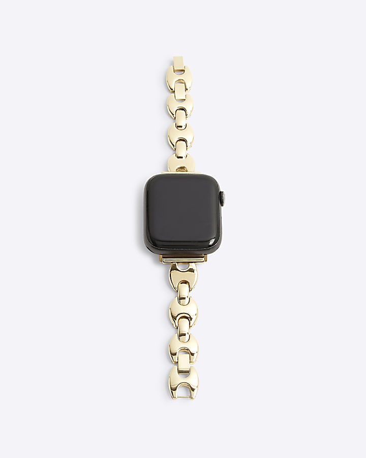 Gold Digital Metal Chain Watch Strap