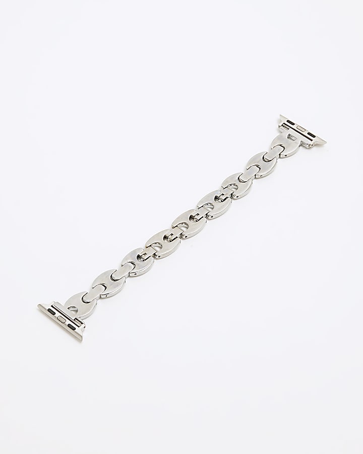 Silver Digital Metal Chain Watch Strap