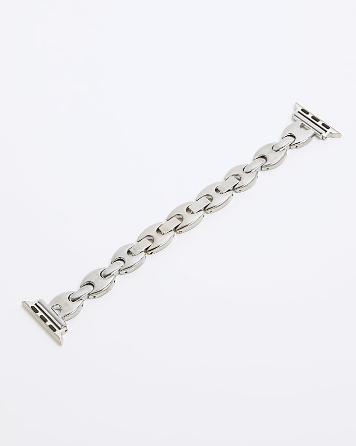 Silver Digital Metal Chain Watch Strap