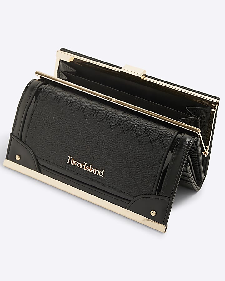 Black Monogram Clip Top Purse