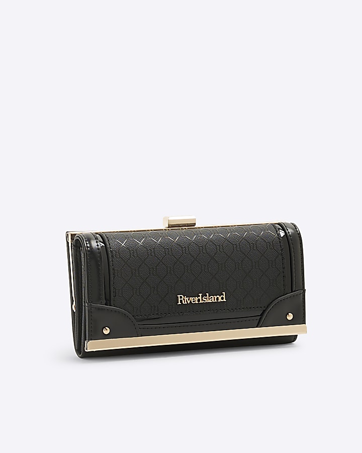 Black Monogram Clip Top Purse