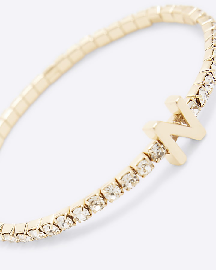 Gold Initial N Bracelet