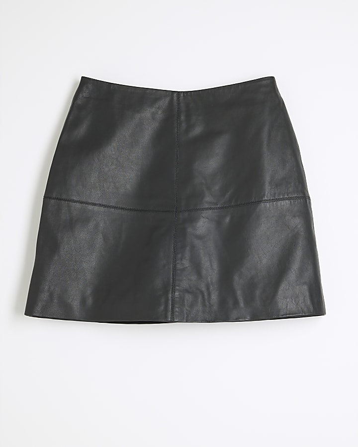 Premium Black Leather Mini Skirt