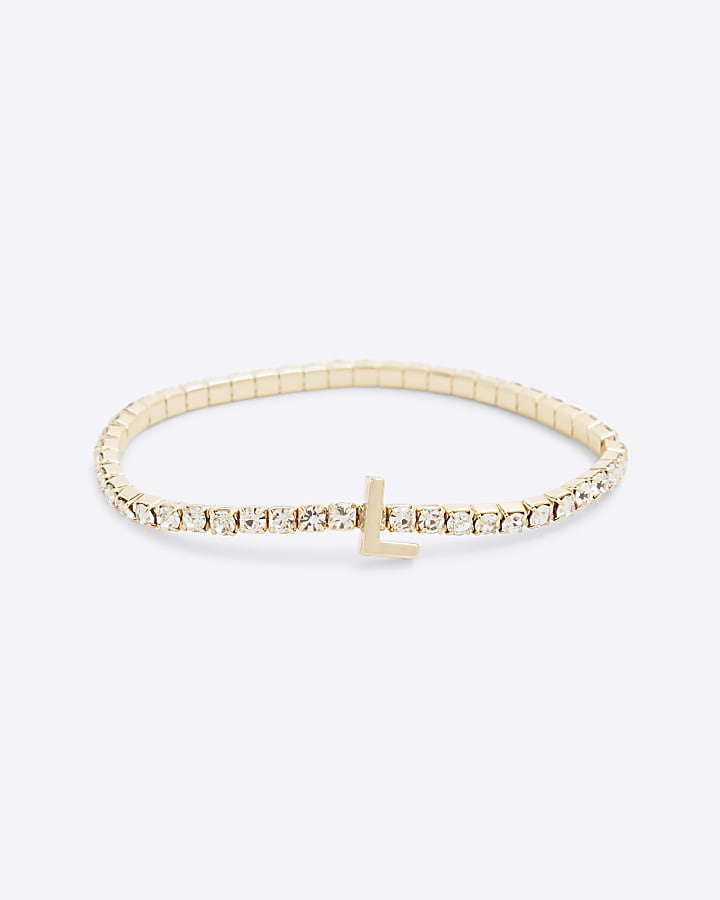 Gold Initial L Bracelet