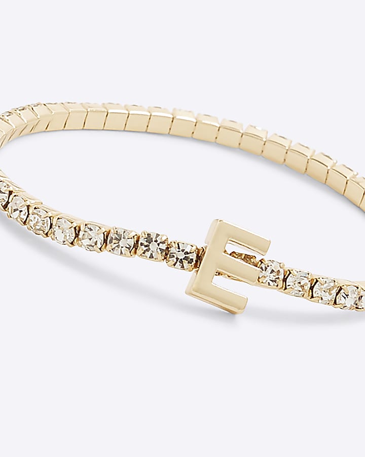 Gold Initial E Bracelet