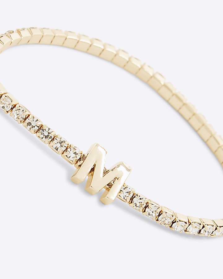 Gold Initial M Bracelet