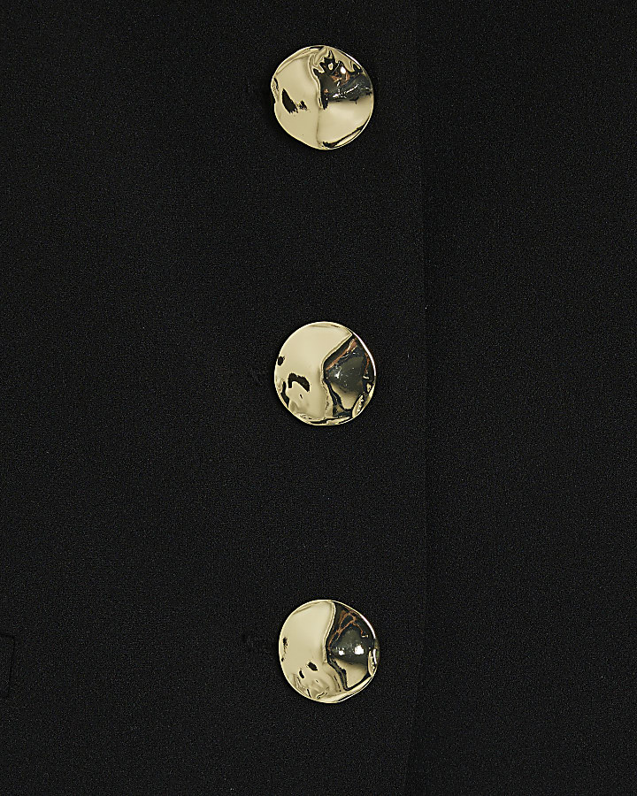 Black Square Neck Waistcoat
