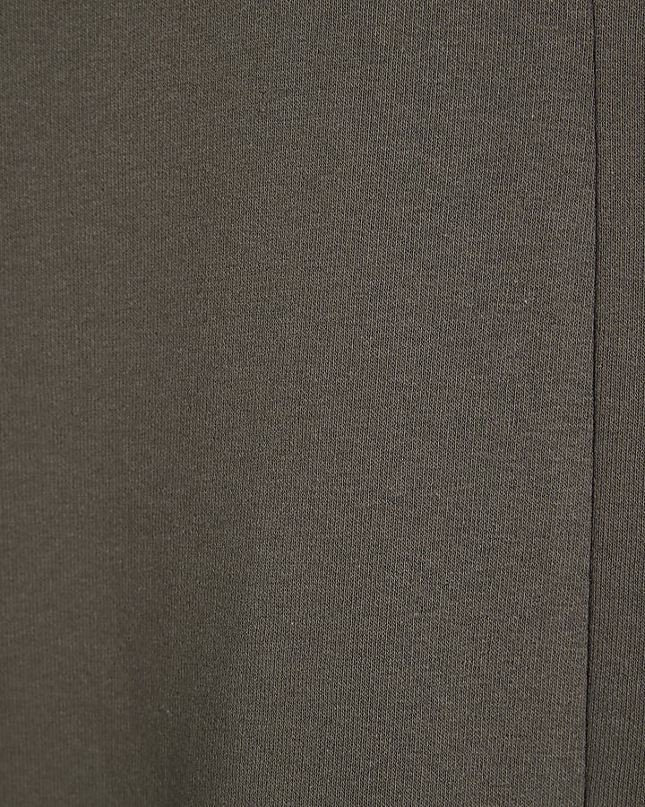 Khaki Long Sleeve Split Front Sweatshirt