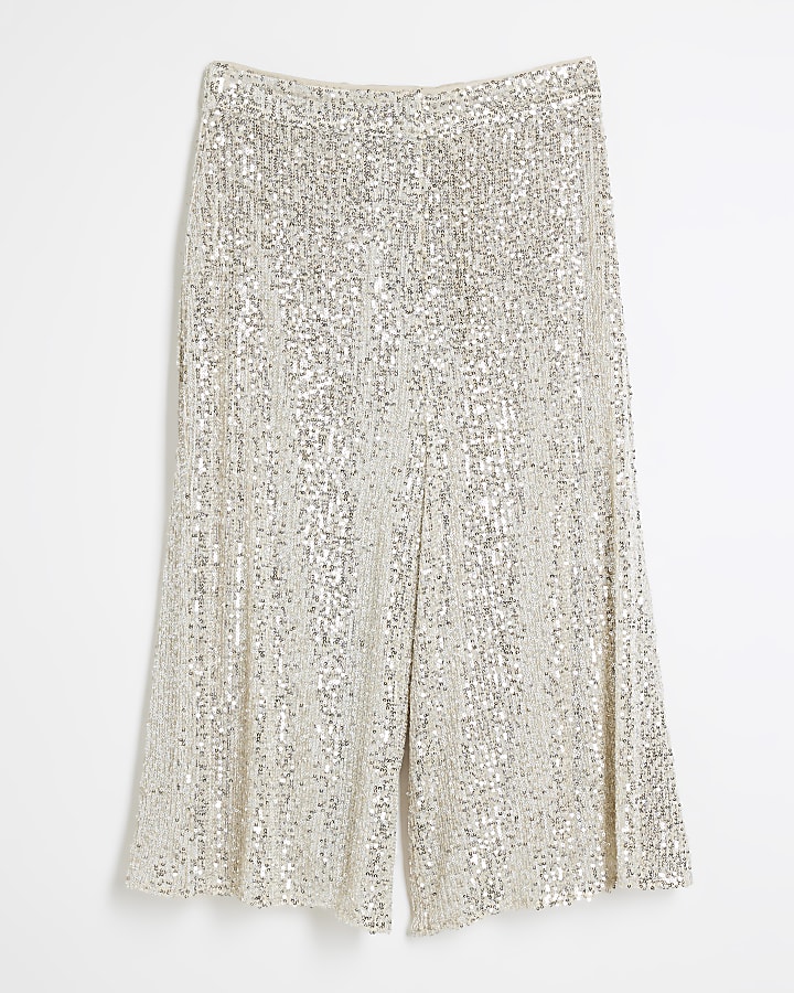 Silver Sequin Bermuda Shorts