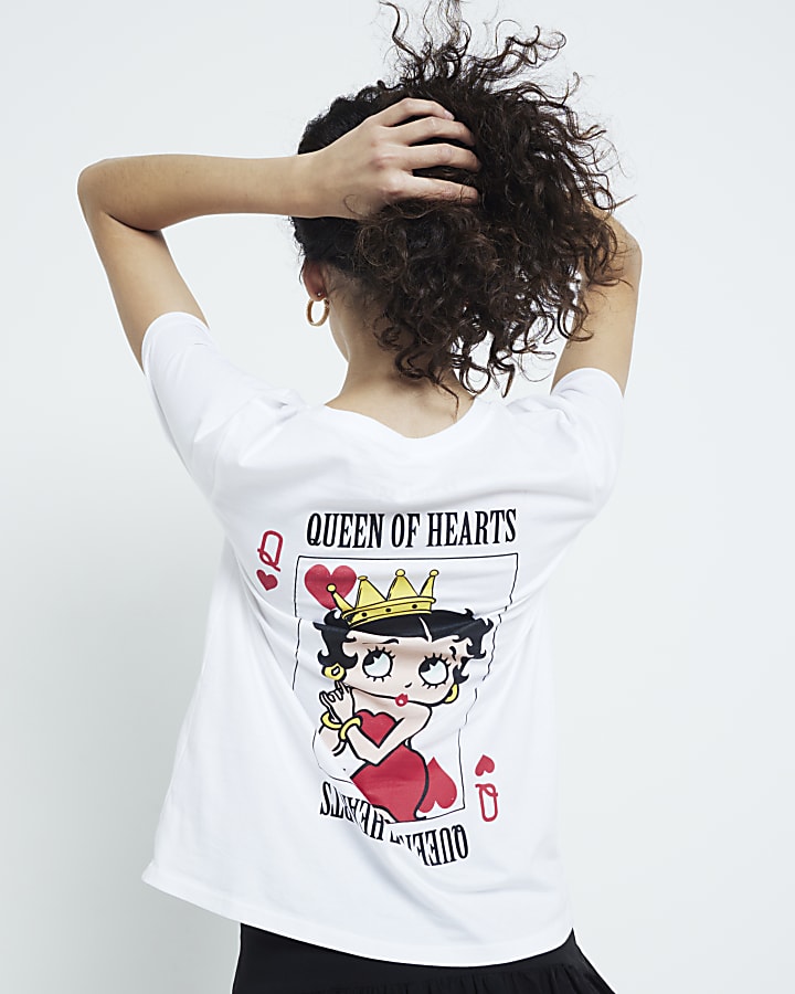 White Betty Boop Back Graphic T-shirt