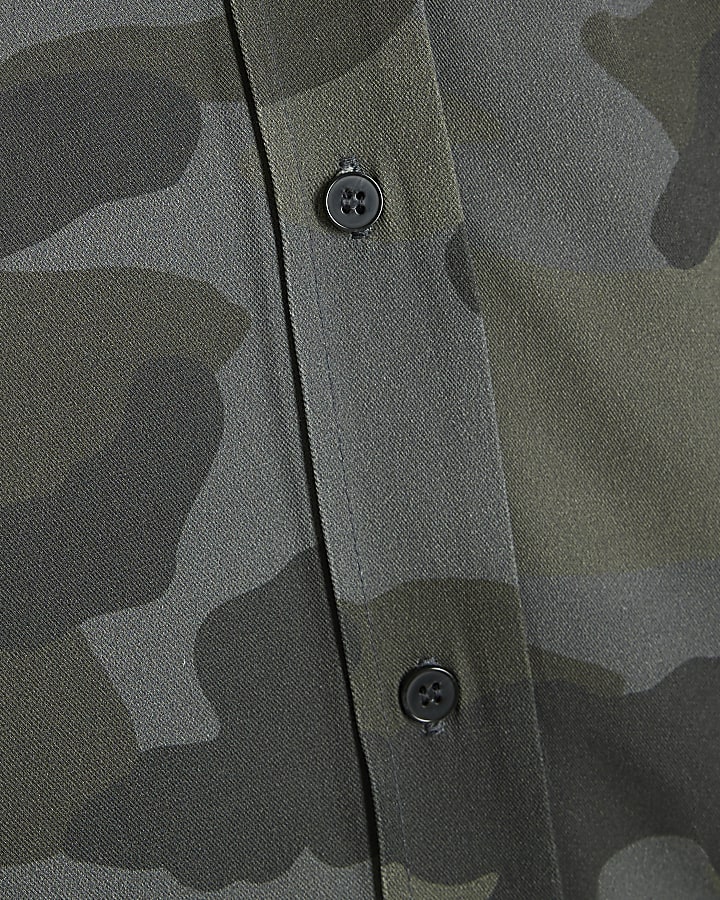 Green Camouflage Oversized Shirt