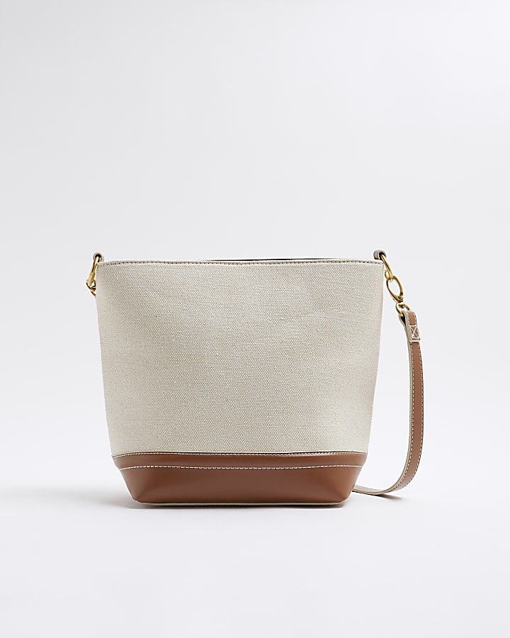 Cream Canvas Bucket Bag