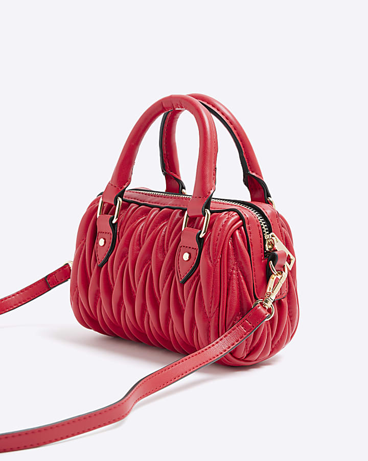 Red Scrunch Mini Bowler Bag