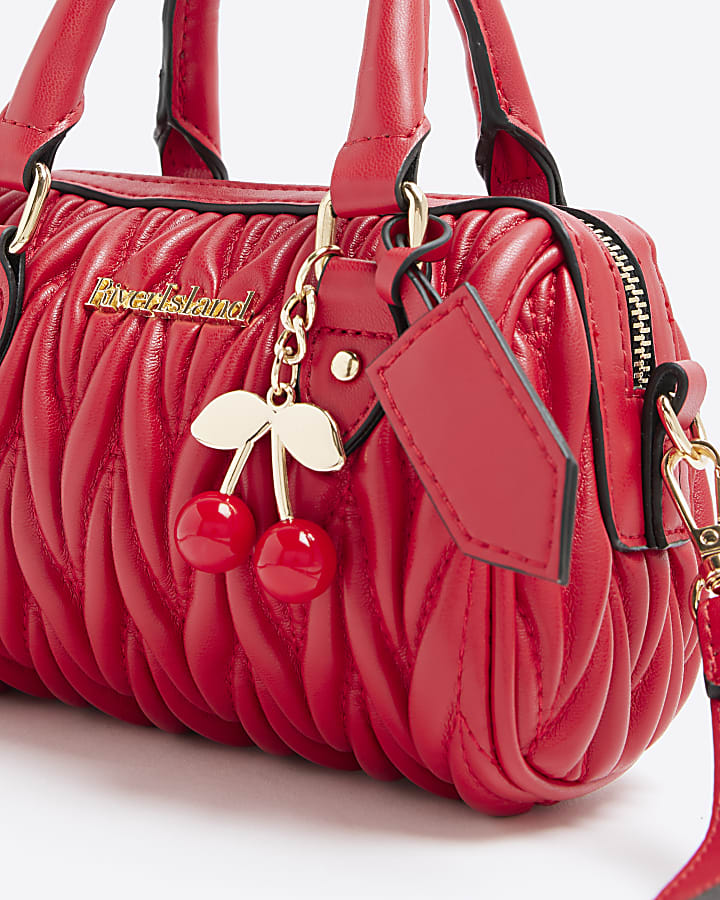 Red Scrunch Mini Bowler Bag