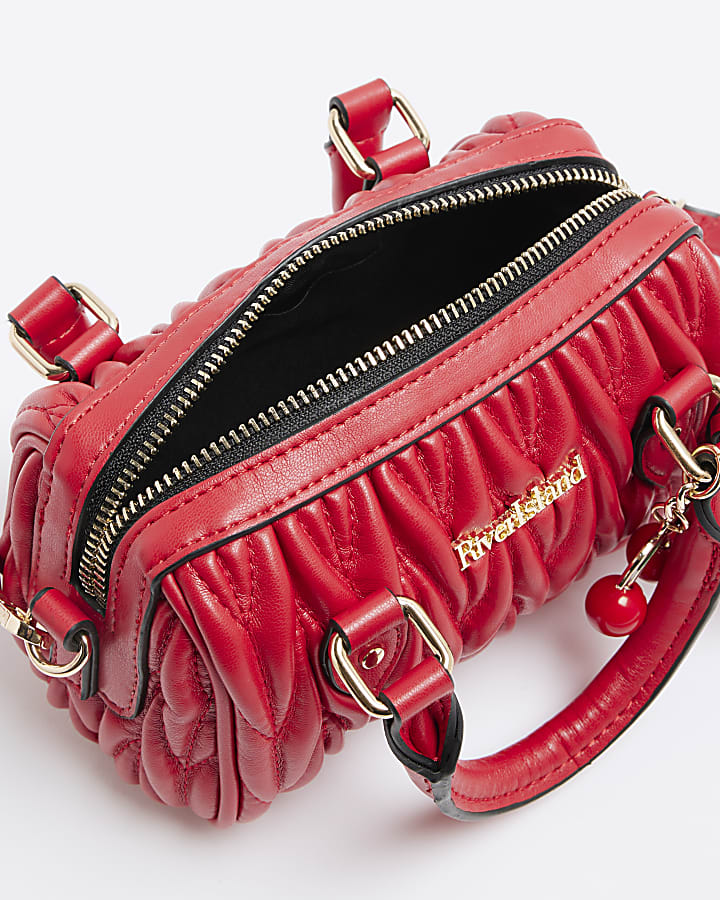 Red Scrunch Mini Bowler Bag