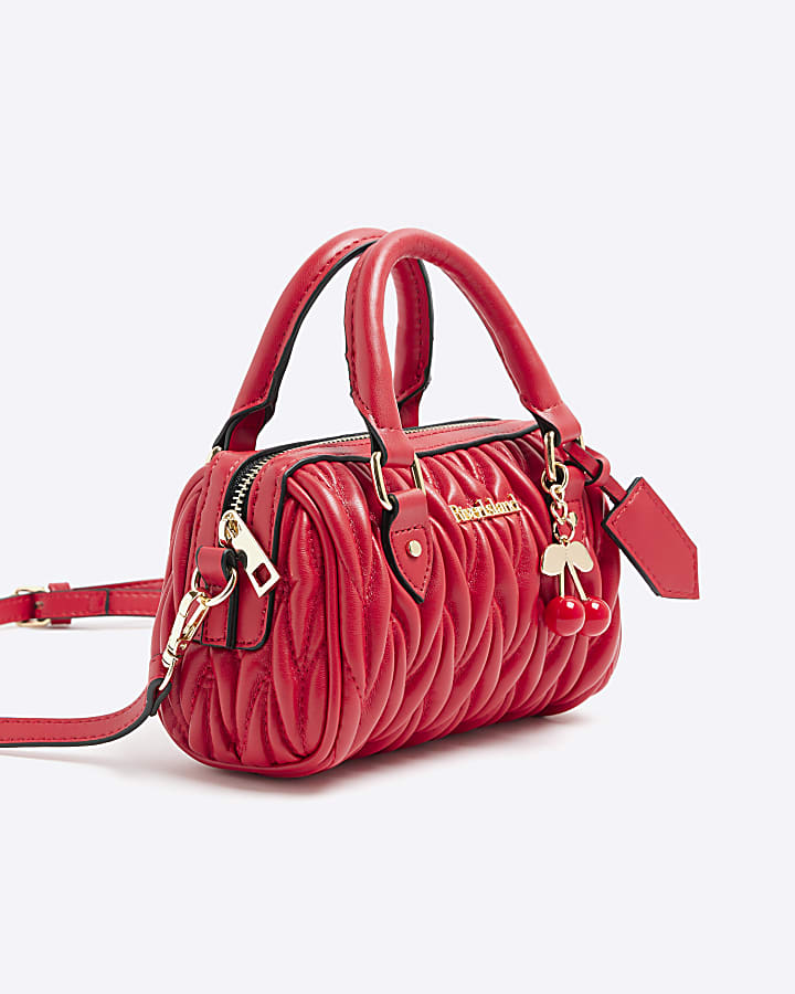 Red Scrunch Mini Bowler Bag