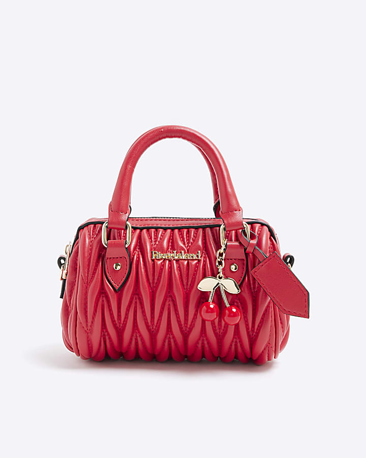 Red Scrunch Mini Bowler Bag