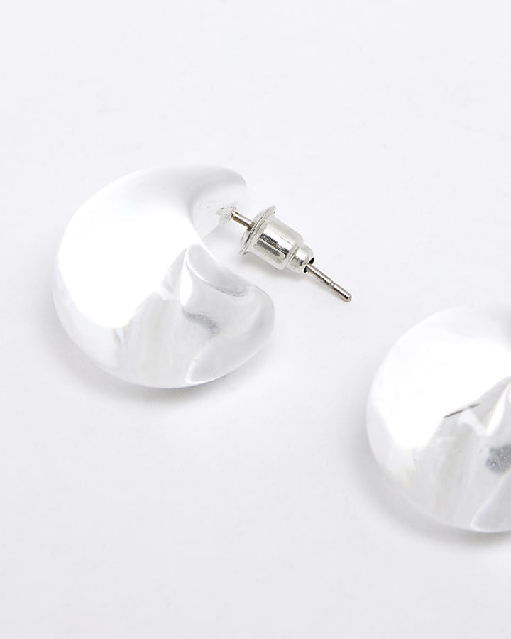 Clear Domed Stud Earrings