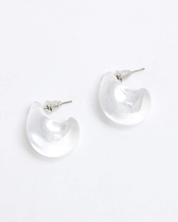 Clear Domed Stud Earrings