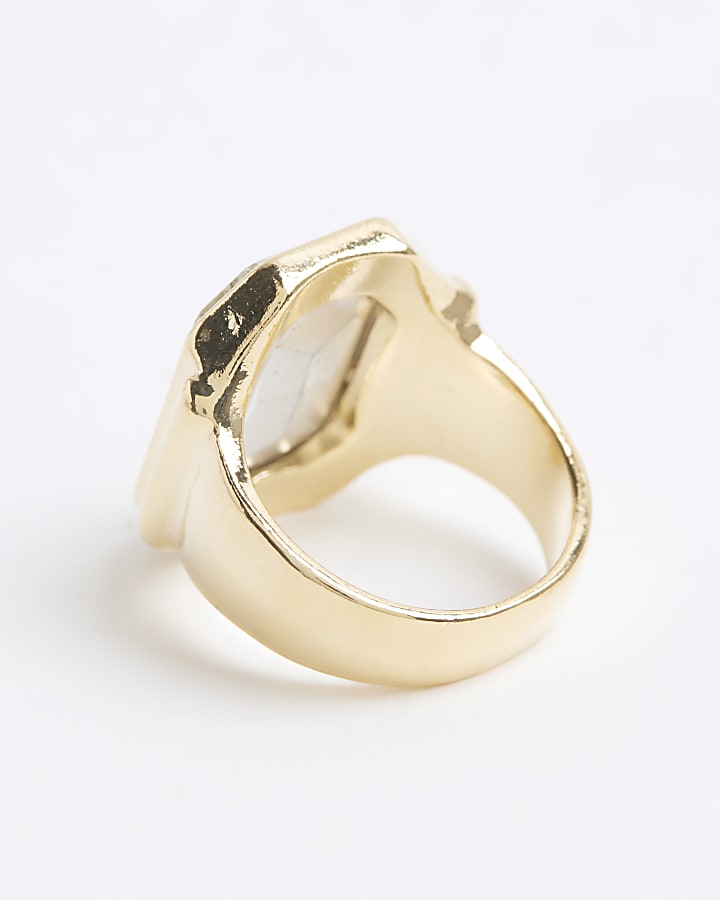 Gold Crystal Cocktail Ring