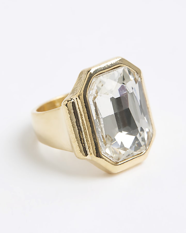 Gold Crystal Cocktail Ring