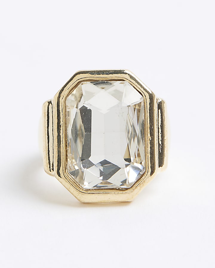 Gold Crystal Cocktail Ring
