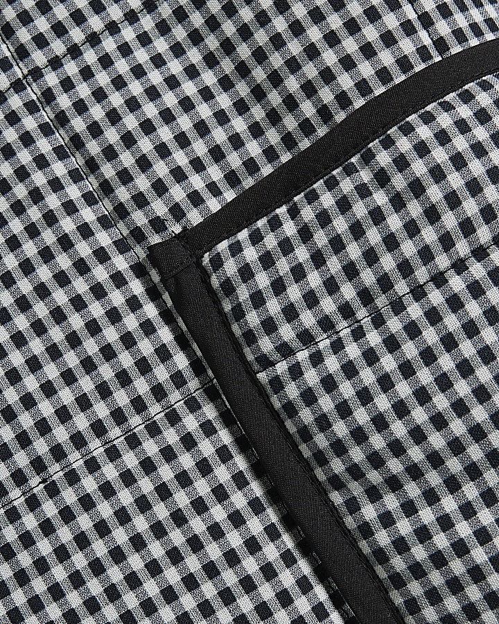 Black Long Sleeve Gingham Jacket