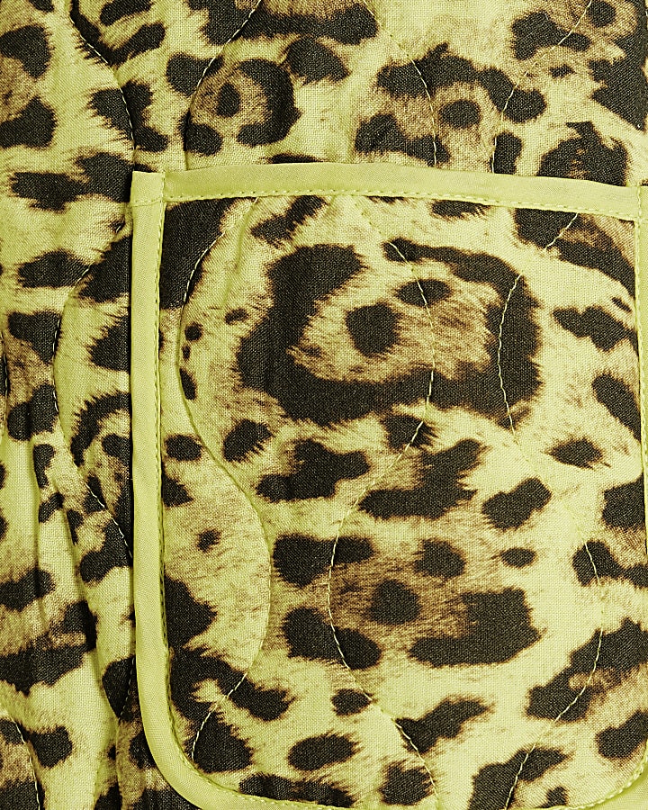 Yellow Long Sleeve Leopard Print Jacket