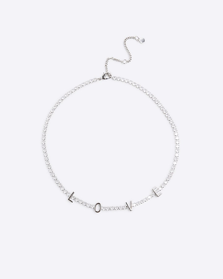 Silver Love Cubic Zirconia Necklace