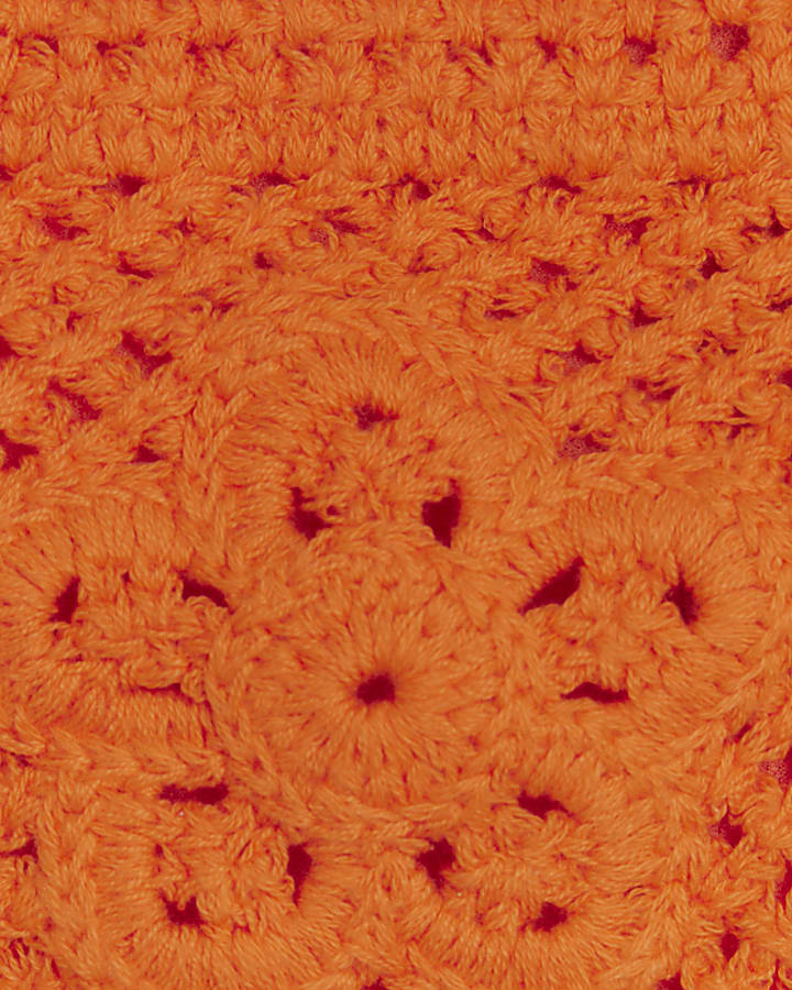 Orange Crochet Tie Side Bikini Bottoms