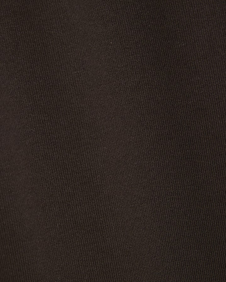 Brown Turned Up Hem Joggers