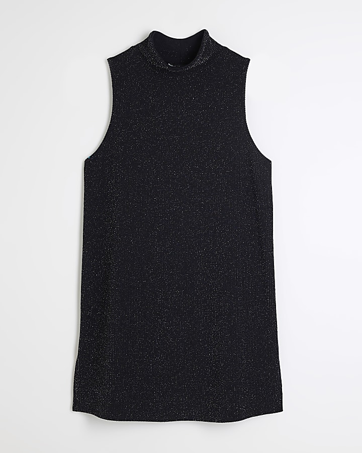 Black Sleeveless Glitter Tunic