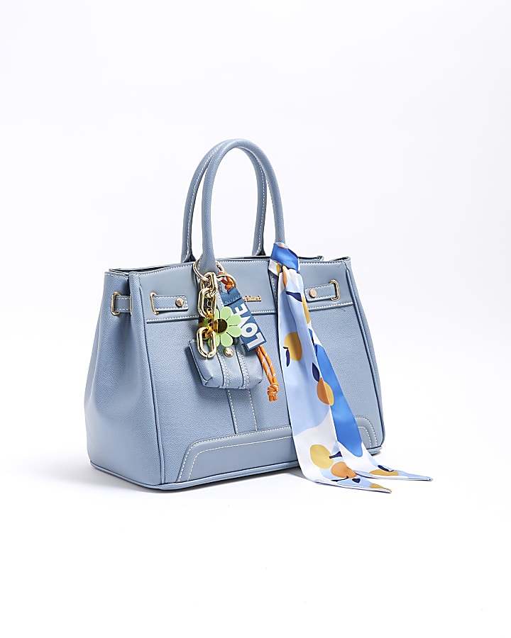 Blue Large Charm Tote Bag