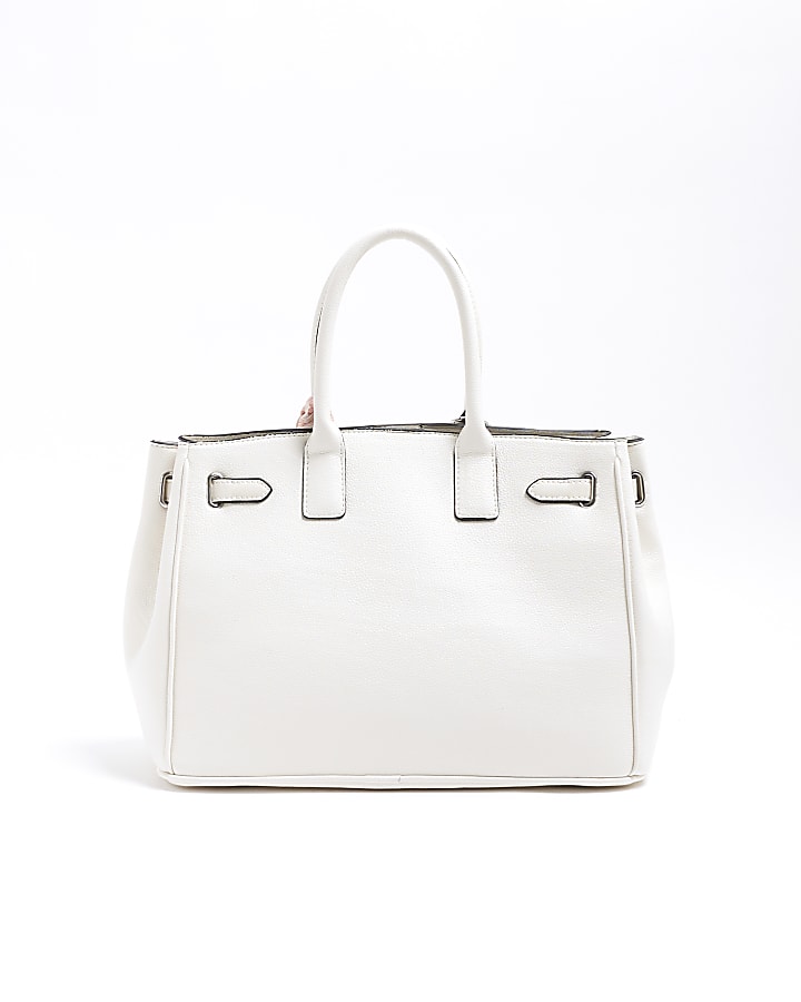 White Large Charm Tote Bag