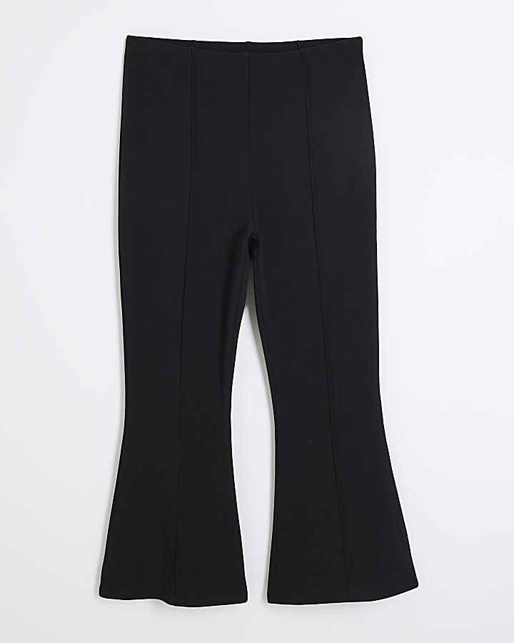 Petite Black Cropped Pull On Trousers