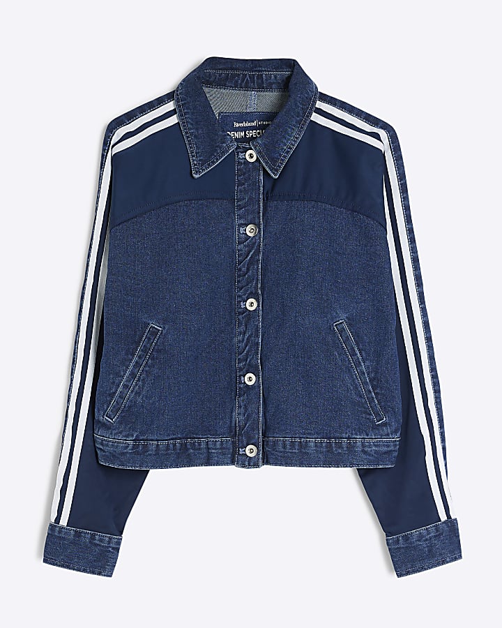 Blue Denim Striped Jacket