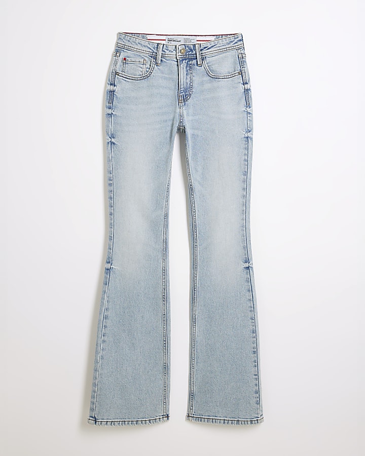 Blue Bootcut Mid Rise Jeans