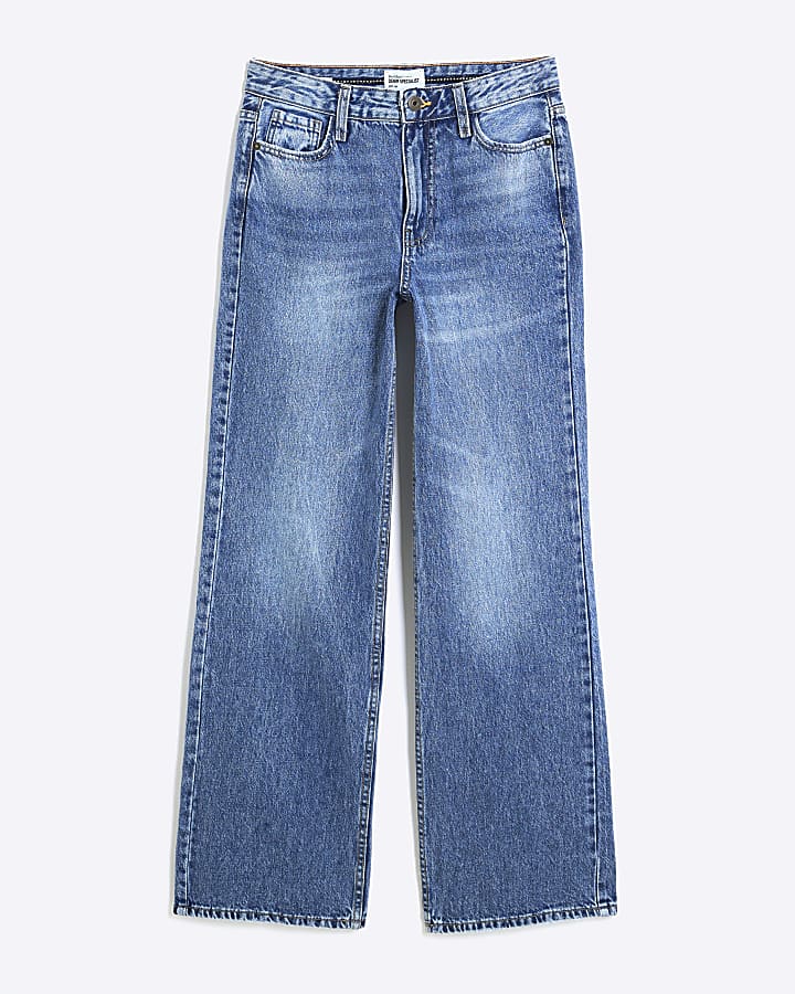 Blue Denim Relaxed Straight Jeans