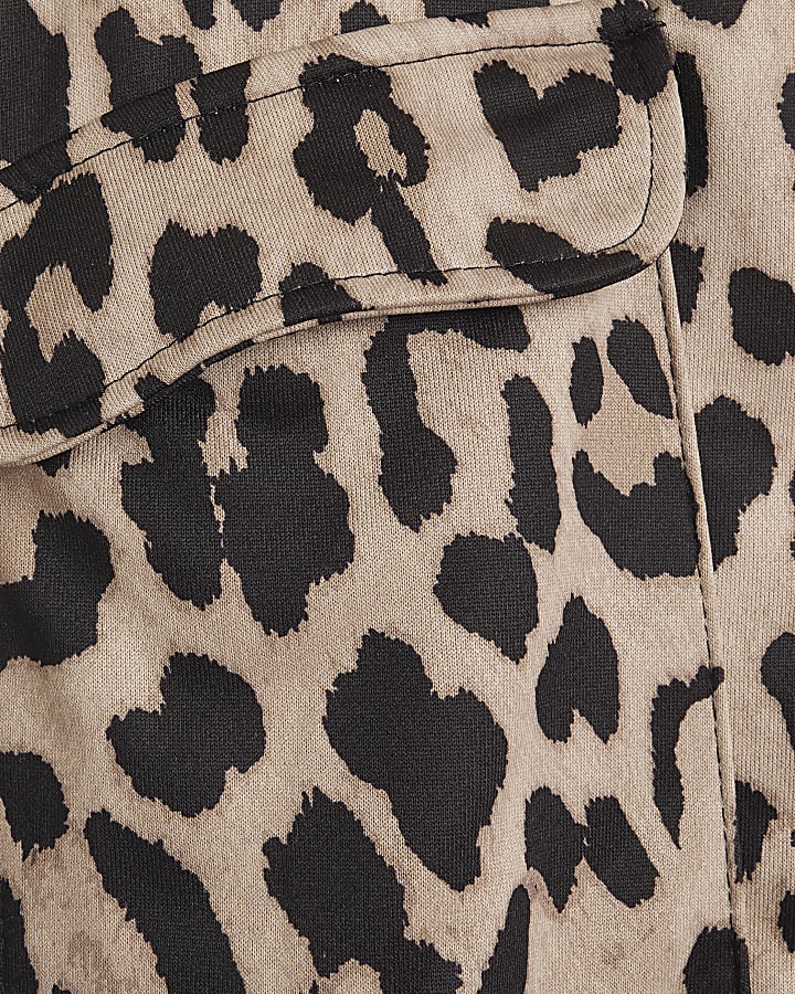 Brown Back Print Leopard Jacket