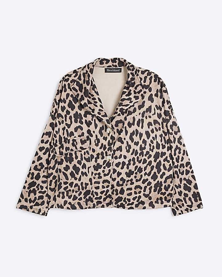 Brown Back Print Leopard Jacket