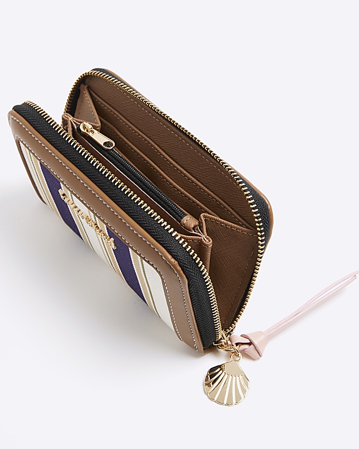 Blue Stripe Charm Purse