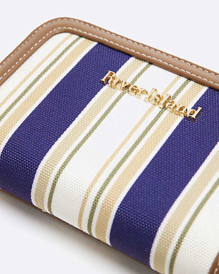 Blue Stripe Charm Purse