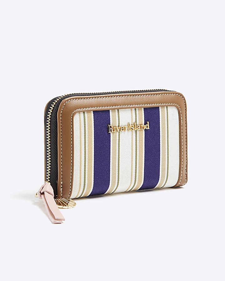 Blue Stripe Charm Purse