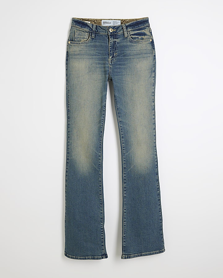 Blue Denim Bootcut Mid Rise Jeans