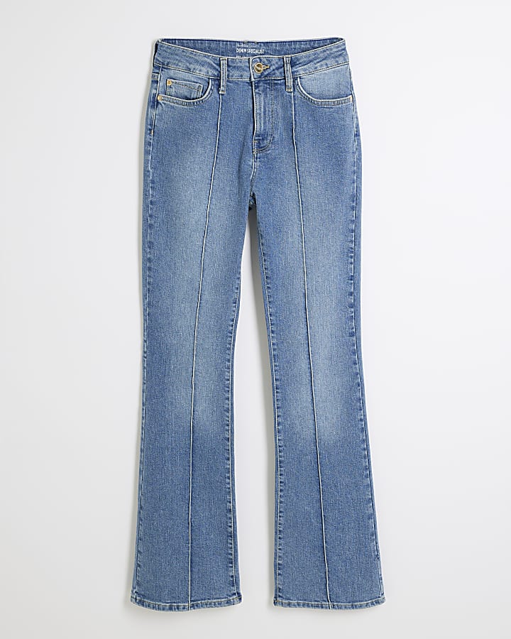 Blue Denim Bootcut Mid Rise Jeans