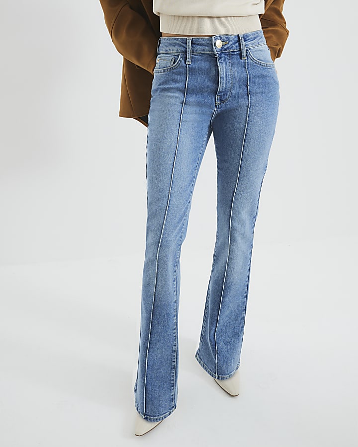 Blue Denim Bootcut Mid Rise Jeans