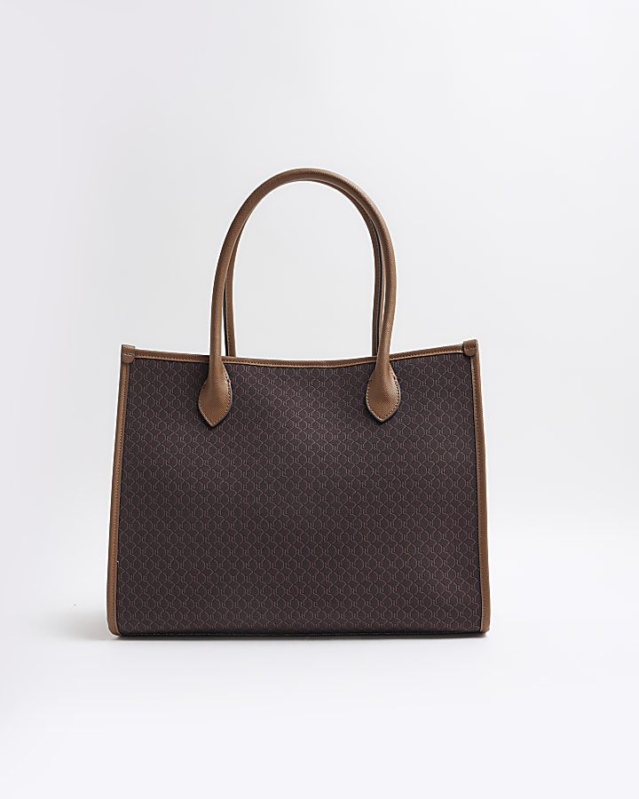 Brown Monogram Jacquard Shoulder Bag