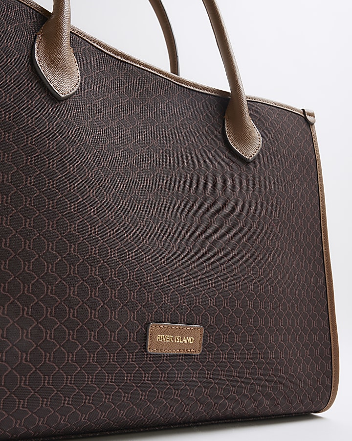 Brown Monogram Jacquard Shoulder Bag