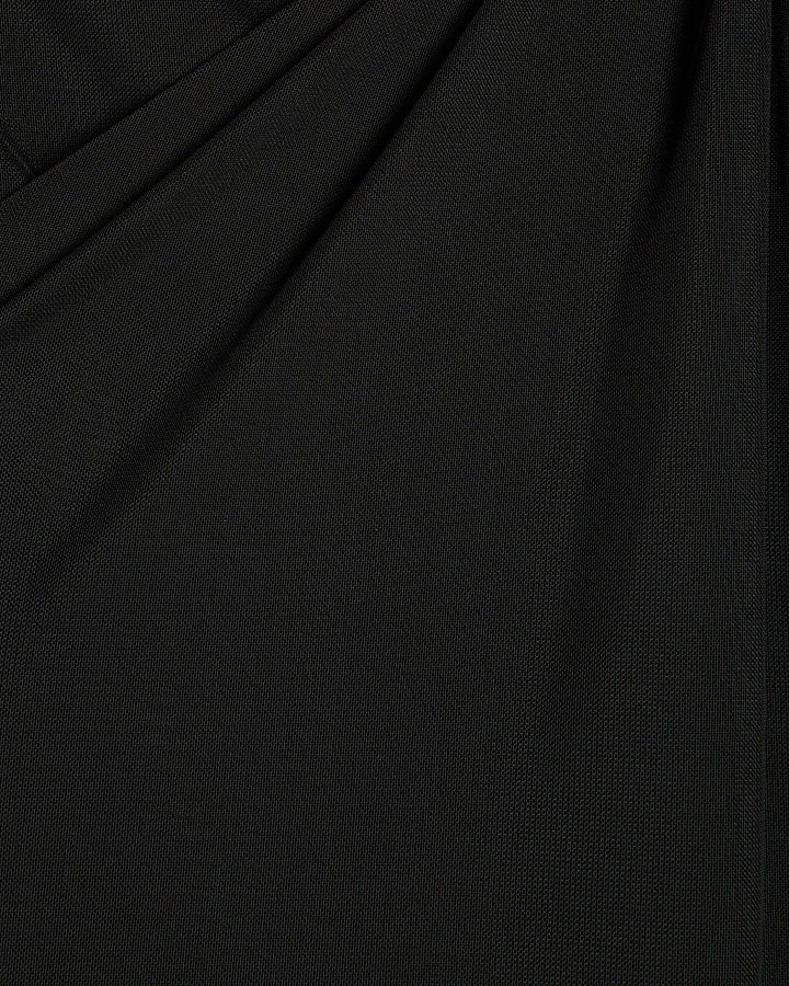 Black Layered Mesh Trim Top